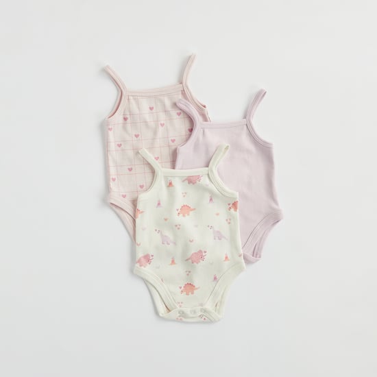Juniors Printed Strappy Bodysuit - Set of 3