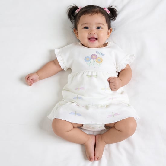 Juniors Embroidered Bodysuit Dress