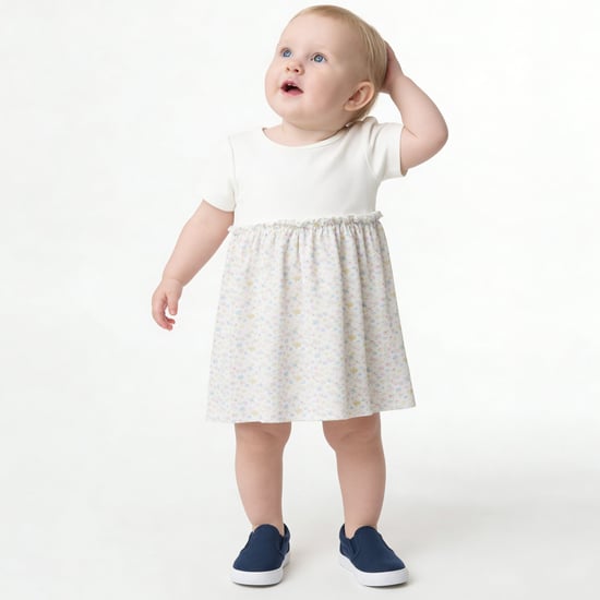 Juniors Floral Print A-Line Dress