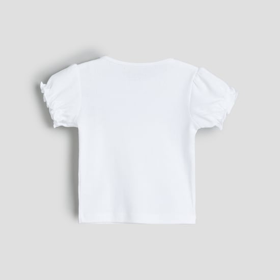 Juniors Printed Dungaree and T-shirt Set