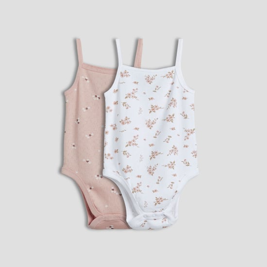 Juniors Floral Print Strappy Bodysuits - Pack of 2