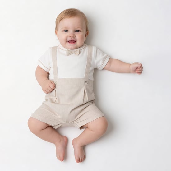 Giggles Striped Romper with Snap Button
