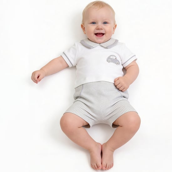 Giggles Checked Rompers