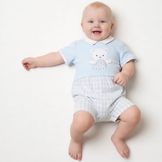 Giggles Applique Romper with Snap Button
