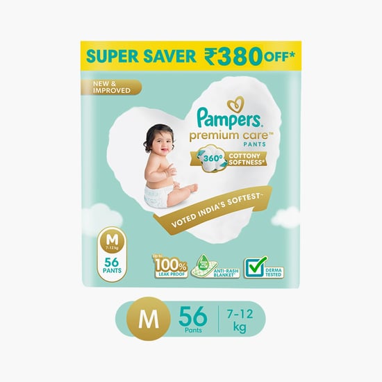 Pampers Cottony Softness Diaper Pants - Size M - 56 Pcs