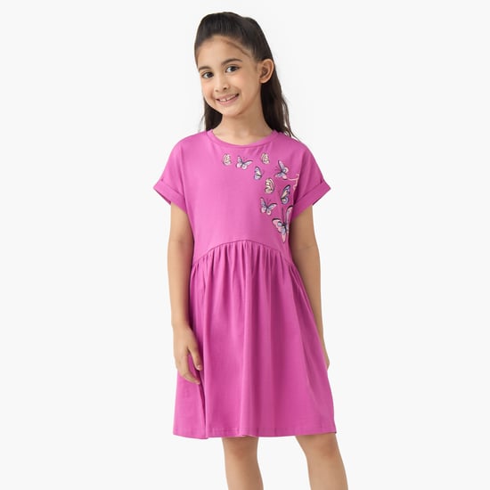 Juniors Butterfly Print Skater Dress