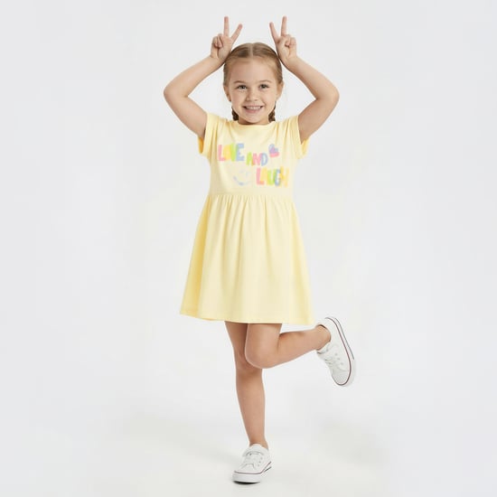 Juniors Printed A-line Dress