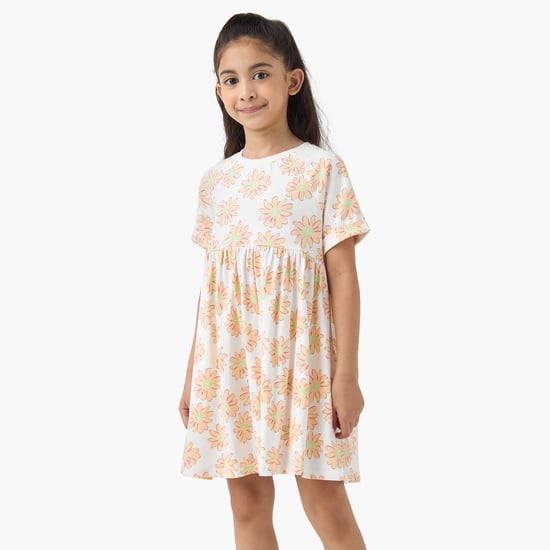 Juniors Floral Print A-line Dress