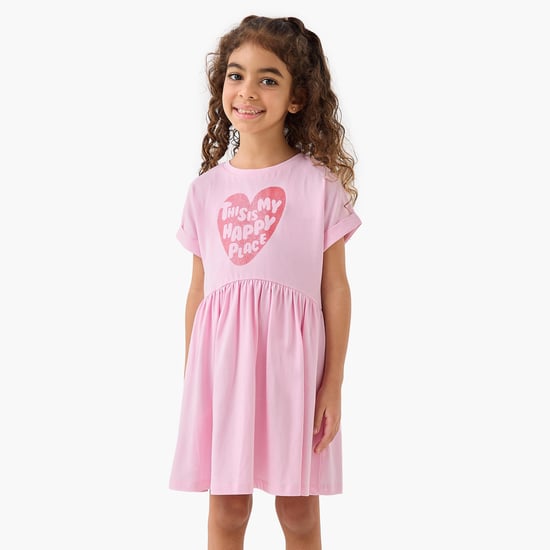 Juniors Glitter Print Skater Dress