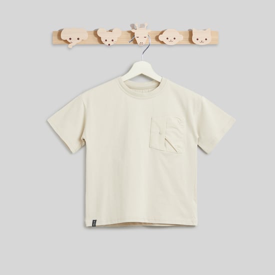 Junior Sports Solid T-shirt with Pocket