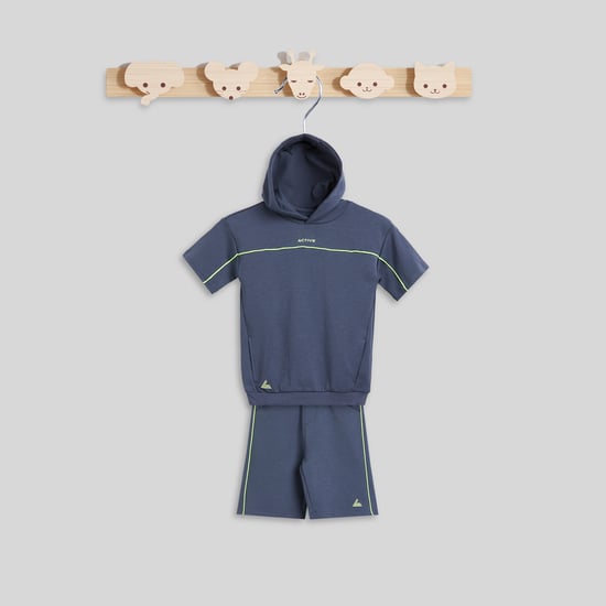 Junior Sports Solid T-shirt and Shorts Set