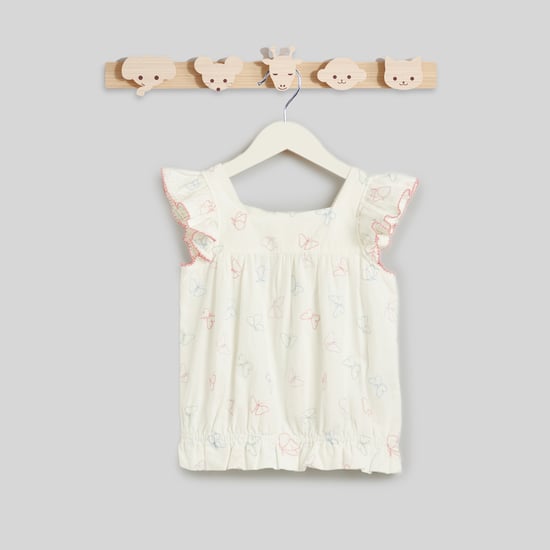 Juniors Butterfly Embroidered Top