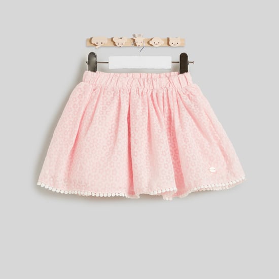 Giggles Floral Print Skirt with Lace