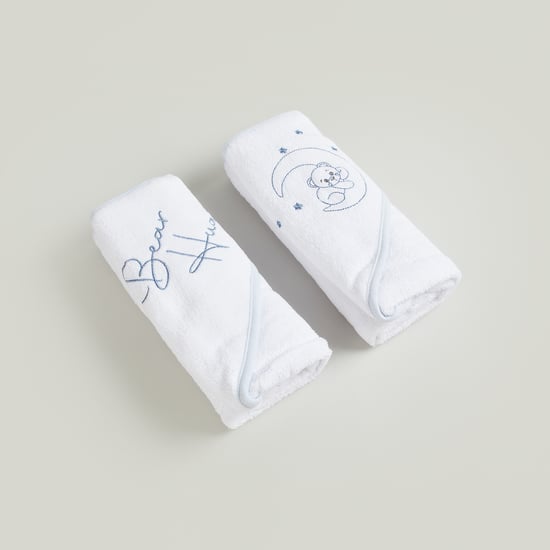 Juniors 2 Pcs Embroidered Hooded Towel 75x75 cm