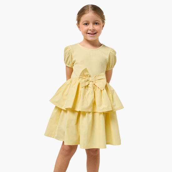 Juniors Solid Tiered Dress