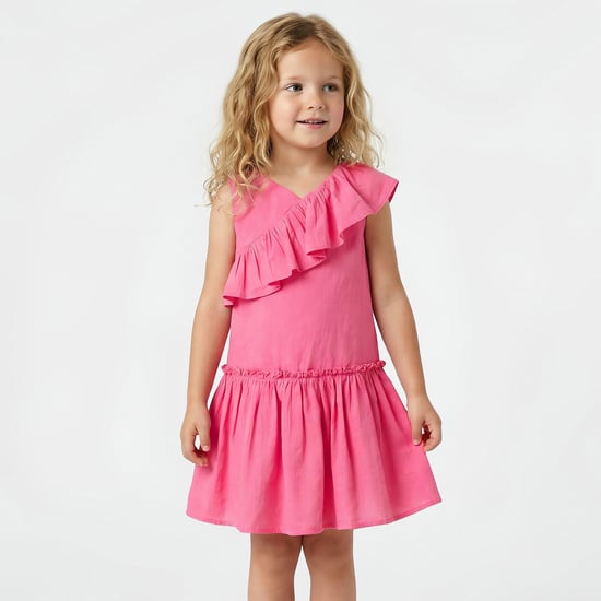 Juniors Solid A-line Dress