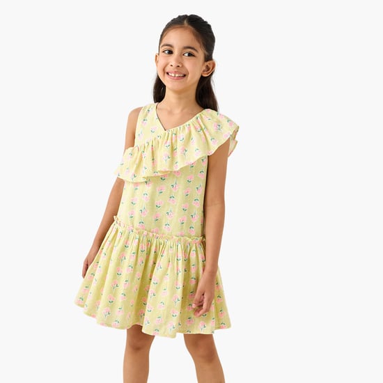 Juniors Floral Print A-line Dress