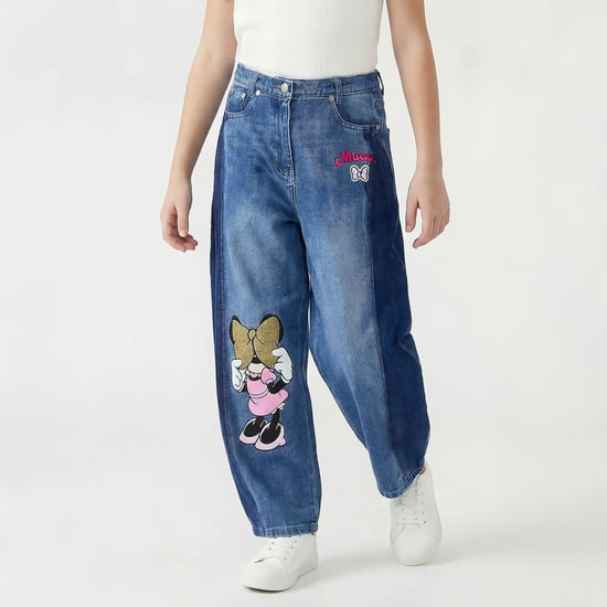 Juniors Minnie Mouse Print Jeans