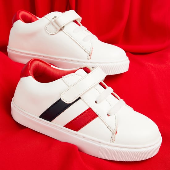 Juniors Striped Shoes with Velcro Closure