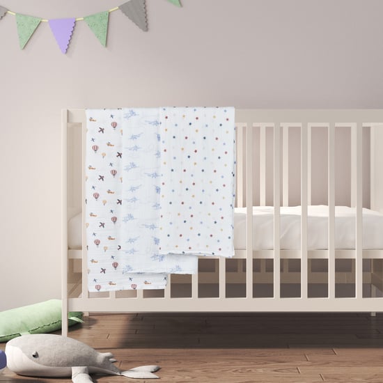 Juniors Printed Muslin Swaddle Blanket - Pack of 3