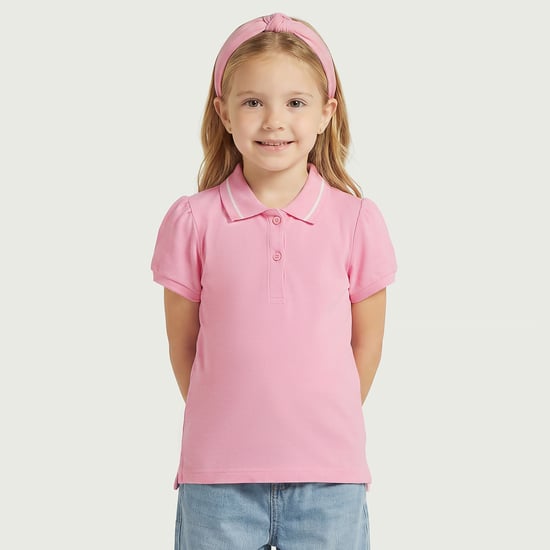 Juniors Solid Polo T-shirt