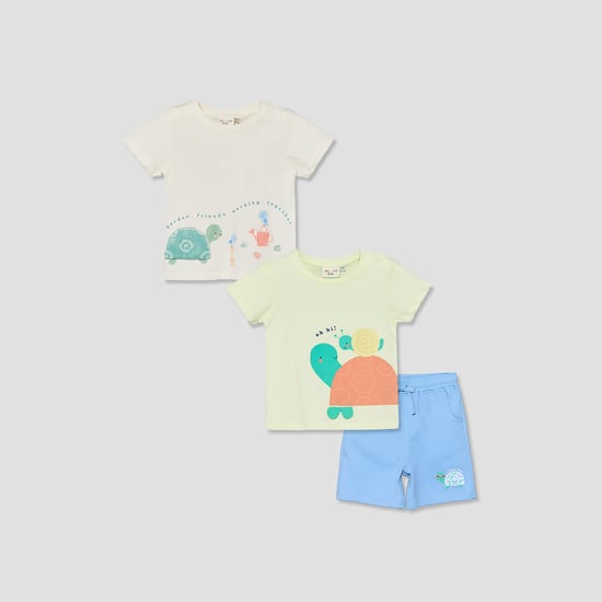 Juniors 3 Piece Printed T-shirts and Shorts Set