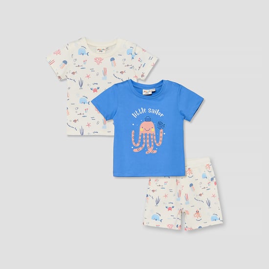 Juniors 3 Piece Printed T-shirt and Shorts Set