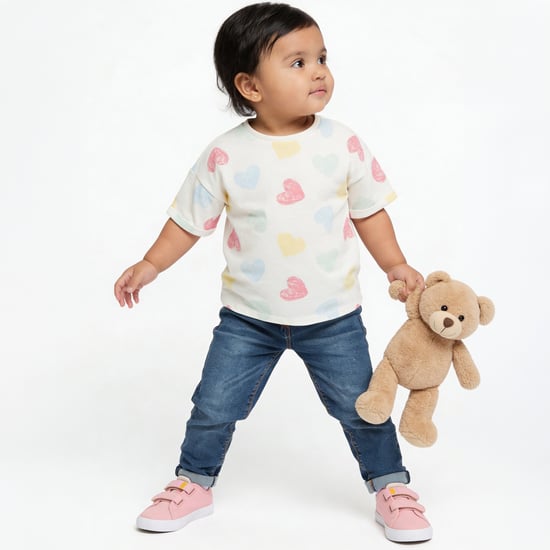 Juniors Heart Print T-shirt