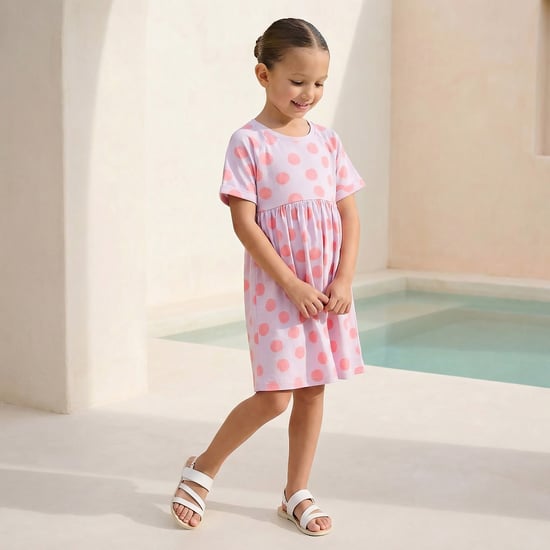 Juniors Polka Dot Print A-line Dress