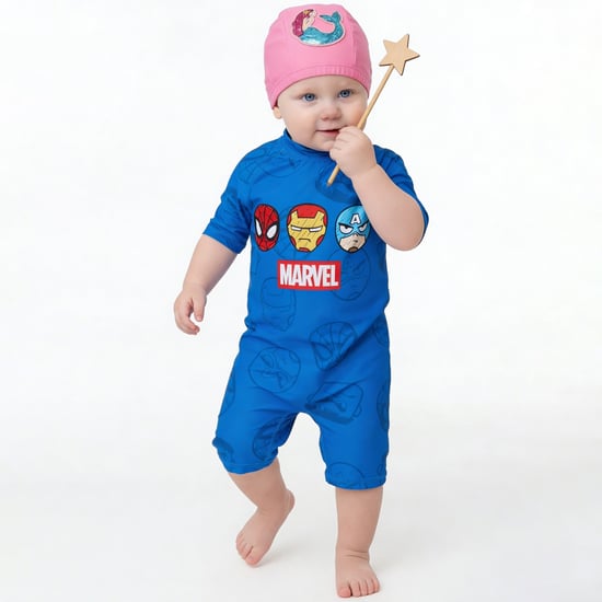 Juniors Avengers Print Swimsuit