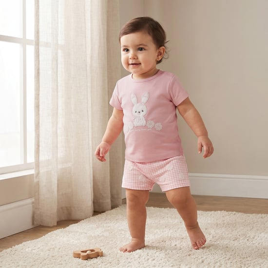 Juniors Applique T-shirt & Shorts Set
