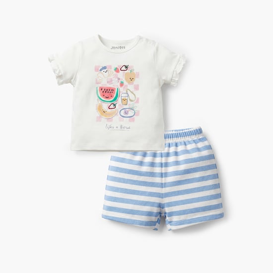 Juniors Applique T-shirt & Shorts Set