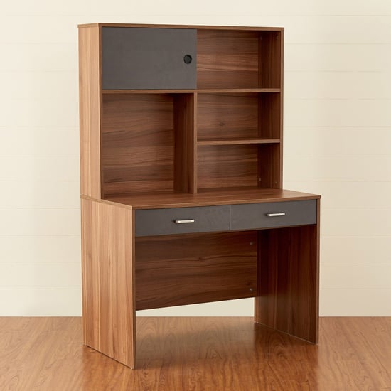 Quadro Nxt Study Table with Cabinet - Brown
