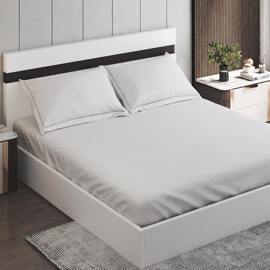 Campbell Sateen Cotton 210TC Striped 3Pcs Super King Bedsheet Set