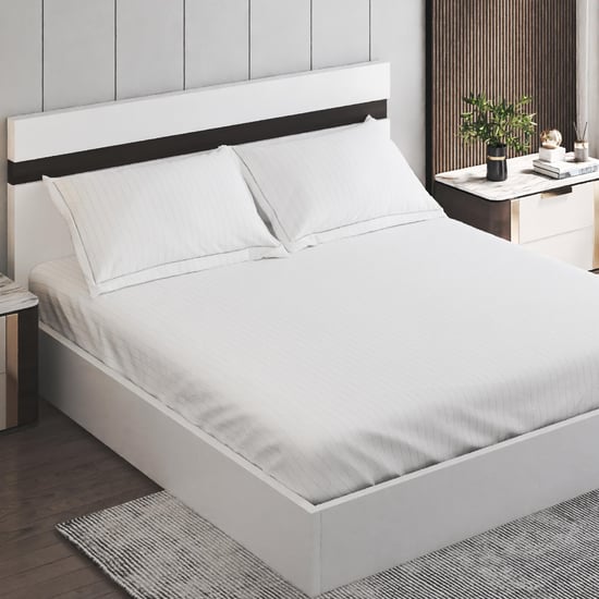 Campbell Sateen Cotton 210TC Striped 3Pcs Super King Bedsheet Set
