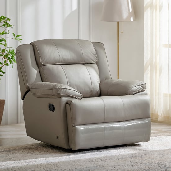 Torino Half Leather 1-Seater Recliner - Grey