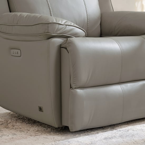 Torino Half Leather 3+1+1 Seater Electric Recliner Set - Grey