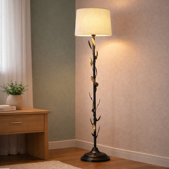HOMESAKE Metal Floral Floor Lamp