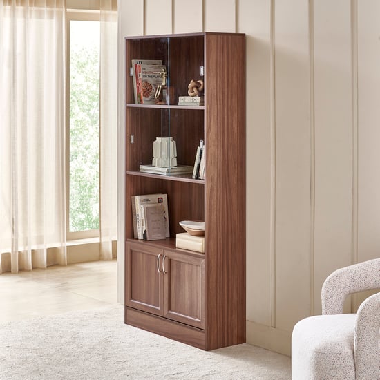 Helios Alton Torres 2-Door Book Cabinet - Walnut