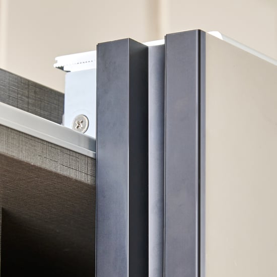 Tiffany 2-Door Sliding Wardrobe with Mirror - Grey