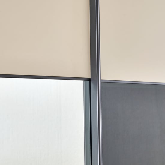 Tiffany 2-Door Sliding Wardrobe with Mirror - Grey