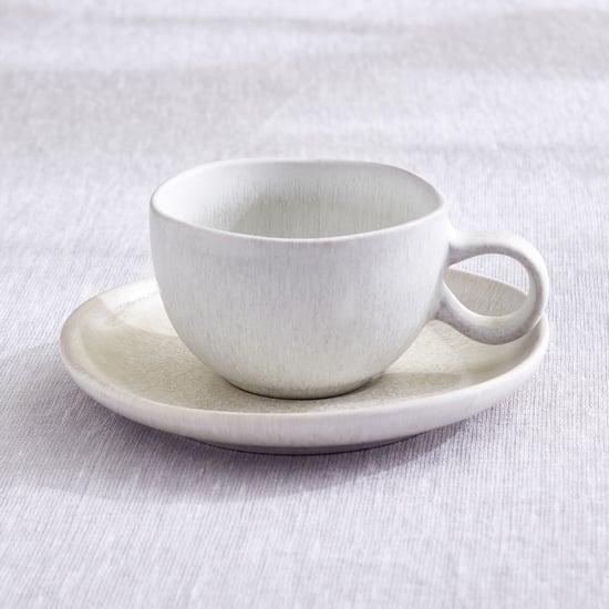Natura Latte Stoneware Cup and Saucer - 400ml