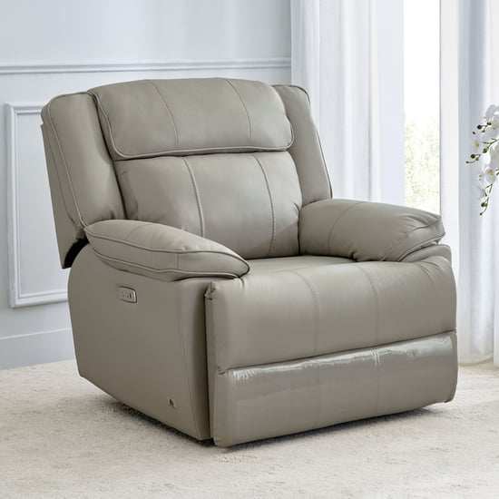 Torino Faux Leather 1-Seater Electric Recliner - Grey