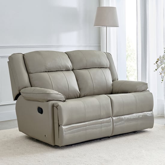 Torino Faux Leather 2-Seater Recliner - Grey
