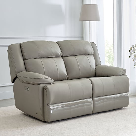 Torino Faux Leather 2-Seater Electric Recliner - Grey