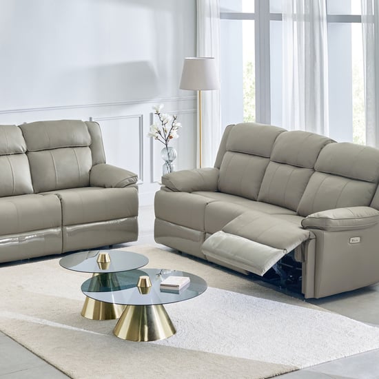 Torino Faux Leather 3+2 Seater Electric Recliner Set - Grey