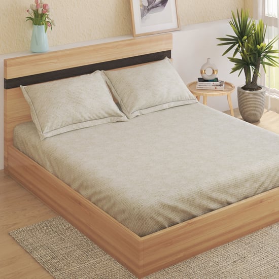 Mystic Garden Cotton 180TC Printed 3Pcs King Fitted Bedsheet Set