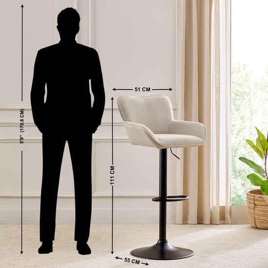 Hadley Swivel Bar Chair Grey Grey Metal