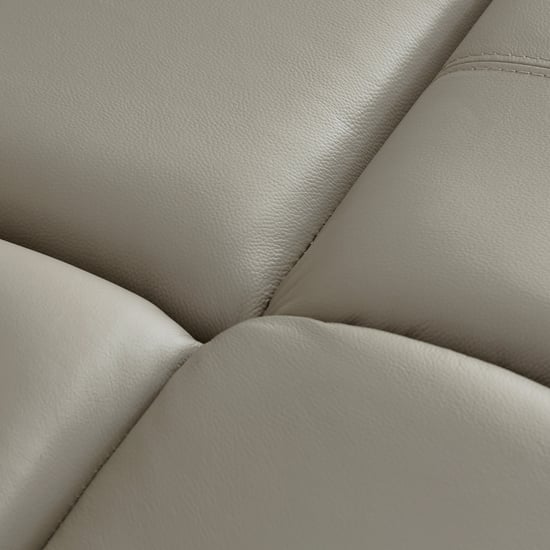 Torino Half Leather 3-Seater Electric Recliner with Right Chaise - Grey