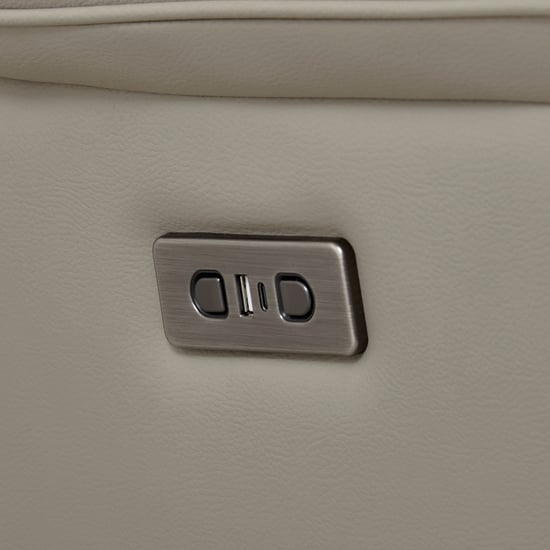 Torino Half Leather 3-Seater Electric Recliner with Right Chaise - Grey